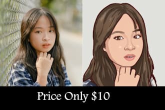 draw avatar cartoon face portrait in 24hrs