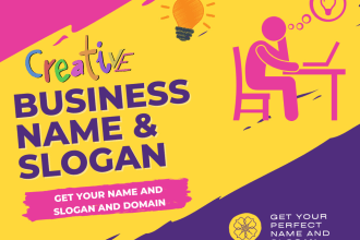 brainstorm unique business name, brand name, slogans or taglines