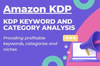 do amazon KDP keyword analysis, category and niche analysis for SEO