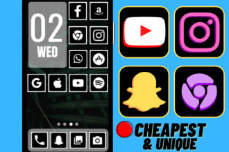 design flat app icon for custom android or ios icon pack