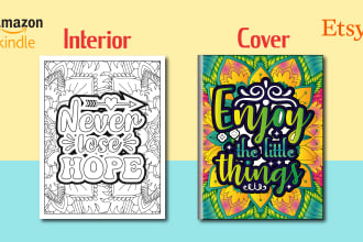 make custom inspirational quotes coloring pages and cover for KDP