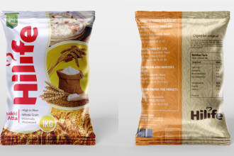 design premium flour, rice, biscuit packaging