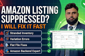 fix amazon listing errors, suppressed, stranded, and variation flat file issues