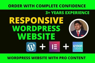 build wordpress website or landing page with elementor pro