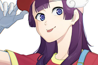 draw anime style illustration fan art and original character