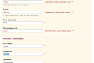 design registration form for your website