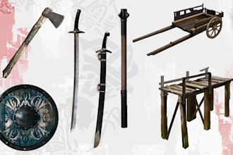 create high quality 2d game assets, props and icons