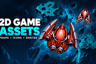 create custom 2d game assets, props and icon packs