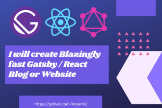 build gatsby, reactjs, nextjs, websites or blog with contentful, strapi