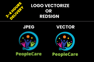 vectorize, fix, edit or redesign your logo in 4 hours