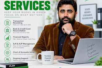 clean up and maintain your books in quickbooks, zoho books, or xero