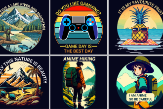 do unique retro vintage graphics t shirt design