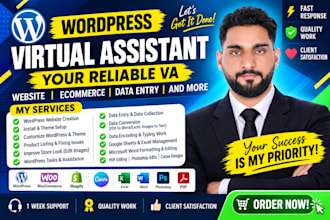 wordpress virtual assistant VA, help, data entry and do other task