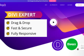 design responsive divi wordpress website using divi theme, divi builder