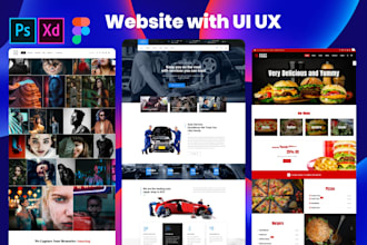 do web ui ux design and ui landing page by PSD xd figma