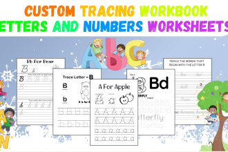 custom printable pages letter number tracing worksheets for children