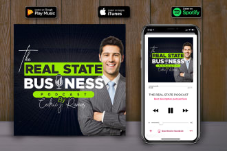 design eye catchy podcast cover and logo