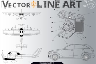 make line art for dxf, cnc, laser cutting, plasma cutting, and laser engraving