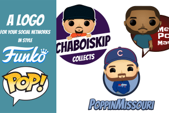 make a logo in funko pop style for your social networks
