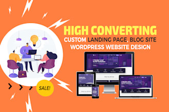 create modern wordpress website, design website, landing page