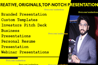 create a professional powerpoint presentation and business pitch deck