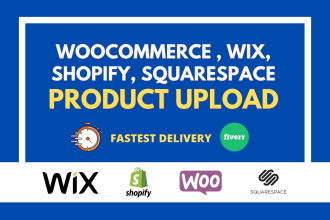 do product upload in woocommerce, shopify, wix, squarespace online store
