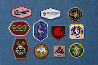 work for patch, sticker, stamp, label and logo design