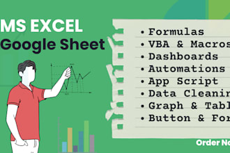 do excel vba, macro, formulas, dashboard, automation, and spreadsheet expert