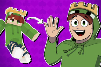 draw your minecraft or roblox character in a cartoon style