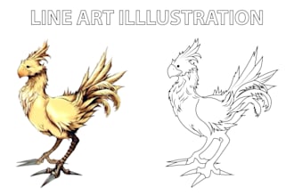 draw vector line art illustration of your image