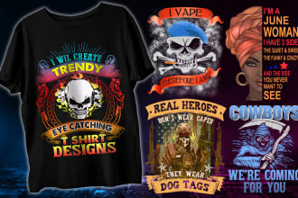 create trendy t shirt design, eye catching t shirt design