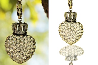 enhance, remove background of jewelry and add reflection for online store