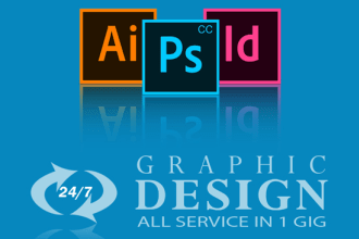 do graphic design in photoshop, illustrator and indesign
