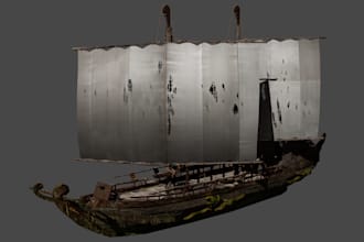 make 3d modeling low poly with texture realis for aset game