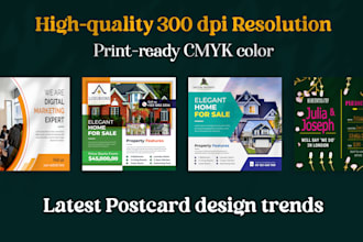 design minimal modern postcard and thank you cards