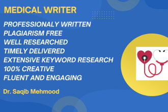 be your content writer and will do medical related work