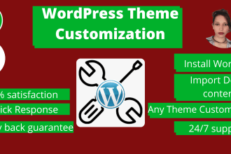 install wordpress, setup theme, do customization