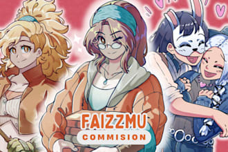 draw amazing cartoons, anime, games, vtuber, and fan art illustration