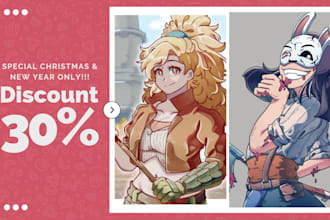 draw amazing cartoons, anime, games, vtuber, and fan art illustration