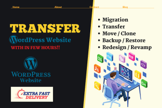 migrate, clone, copy, redesign or transfer your wordpress website