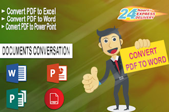 convert PDF to word, power point, excel presentation