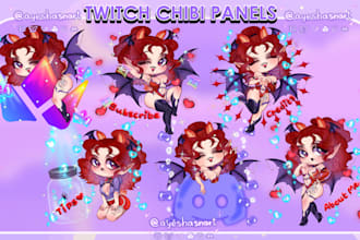 make chibi style twitch panels