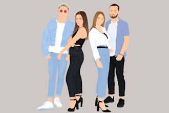 draw illustrations of people,  minimalist vector portrait