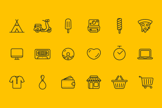 design line art custom icons