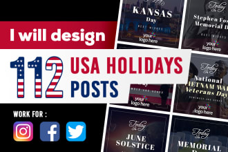design 112 instagram posts for US holidays and observances