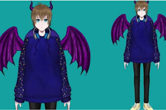 create custom 3d model character vrchat avatar vtuber avatar