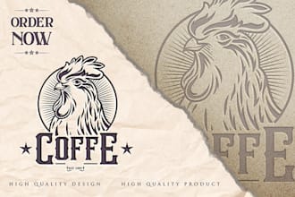 make animal logo design in vintage style