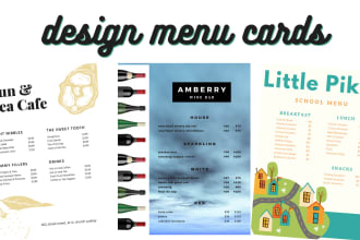design cool and tasty looking menu cards