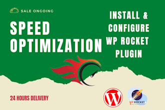 install, configure wp rocket and optimize page speed