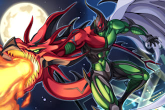 draw alternate art of your favorite yugioh cards or digimon